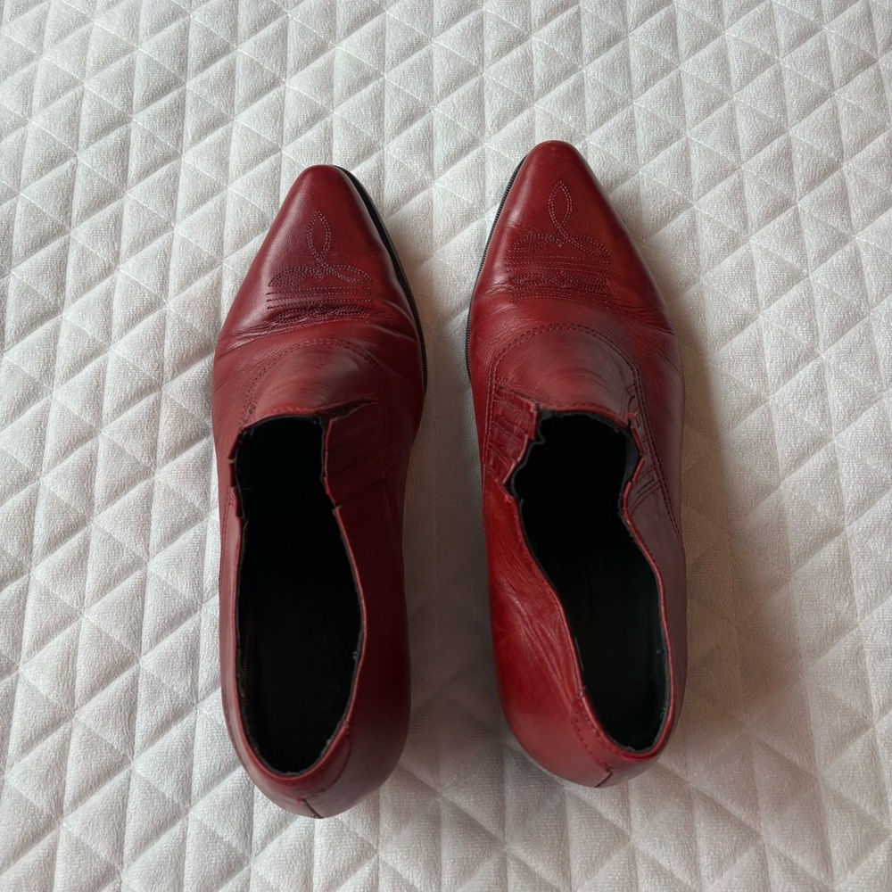 DURANGO Cowgirl Western Boho Ankle Booties Red Leather Slip On Women 9M RO3525 - Picture 10 of 16